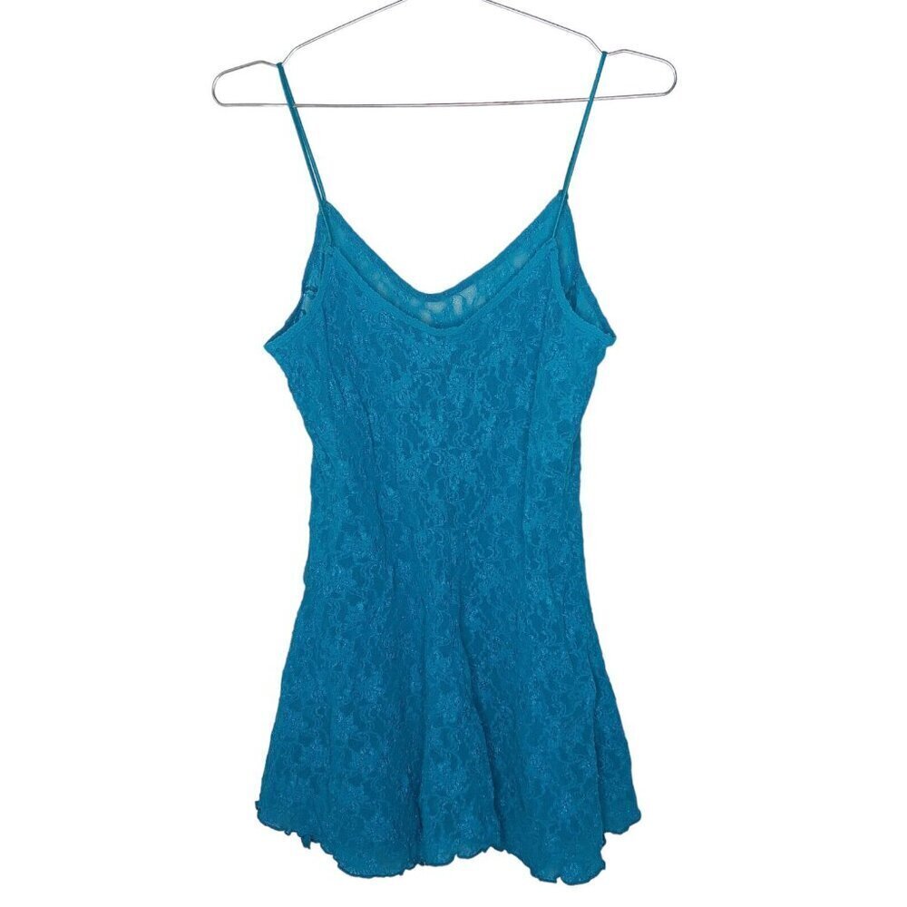 Vintage Victoria’s Secret Gold Label Blue Lace Dress M Floral USA Y2K - Picture 3 of 12